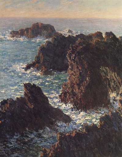 Felsspitzen bei der Belle Ile von Claude Monet als Kunstdruck auf Leinwand