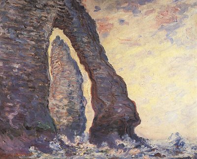 La Porte d Aval und die Nadel bei Etretat von Claude Monet als Kunstdruck auf Leinwand