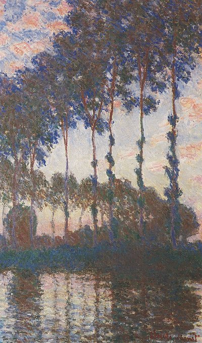Pappeln Sonnenuntergang von Claude Monet als Kunstdruck auf Leinwand