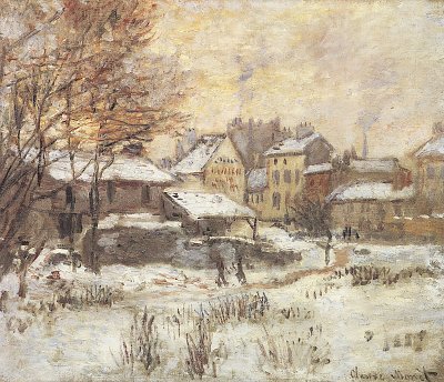 Schnee bei Sonnenaufgang Argenteuil im Schnee von Claude Monet als Kunstdruck auf Leinwand