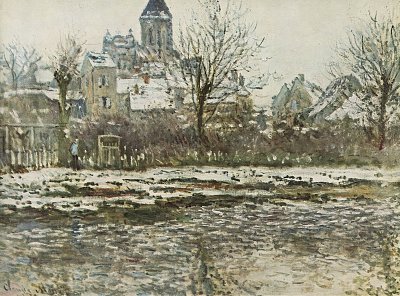 Schnee in Vetheuil von Claude Monet als Kunstdruck auf Leinwand