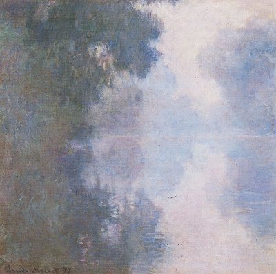 Seinearm bei Giverny Fruehdunst von Claude Monet als Kunstdruck auf Leinwand