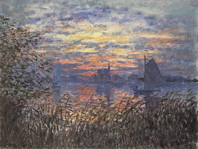 Sonnenuntergang auf der Seine von Claude Monet als Kunstdruck auf Leinwand