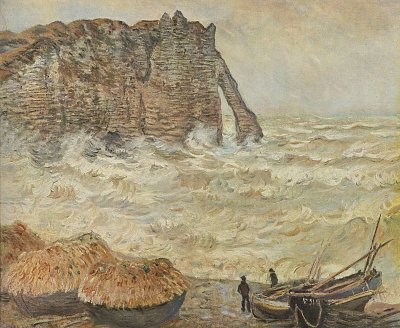 Stuermisches Meer von Claude Monet als Kunstdruck auf Leinwand