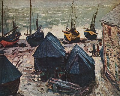 Ueberwinterde Boote von Claude Monet als Kunstdruck auf Leinwand