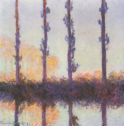 Vier Pappeln von Claude Monet als Kunstdruck auf Leinwand