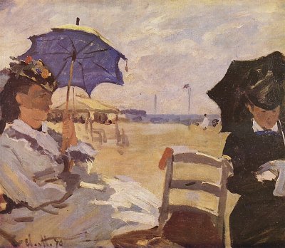 am Strand von Trouville von Claude Monet als Kunstdruck auf Leinwand
