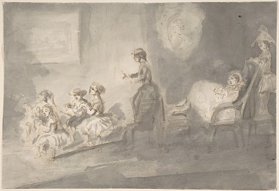 Children Playing Horse and Carriage von Constantin Guys als Kunstdruck auf Leinwand
