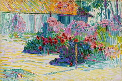 Garten von Henry van der Velde in Weimar von Curt Herrmann als Kunstdruck auf Leinwand
