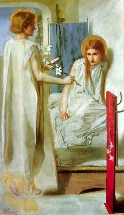 Ecce Ancilla Domini von Dante Gabriel Rossetti als Kunstdruck auf Leinwand
