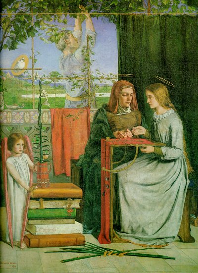 The Childhood of Mary Virgin von Dante Gabriel Rossetti als Kunstdruck auf Leinwand
