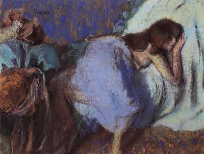 Auf einem Bett ruhendes Maedchen von Edgar Degas als Kunstdruck auf Leinwand