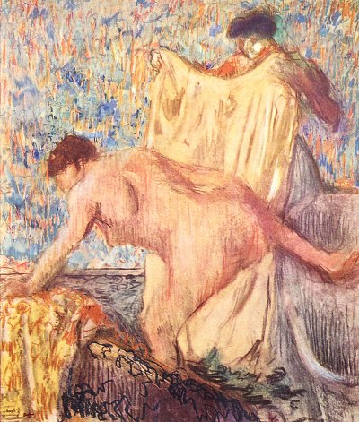 Ausstieg aus der Badewanne von Edgar Degas als Kunstdruck auf Leinwand