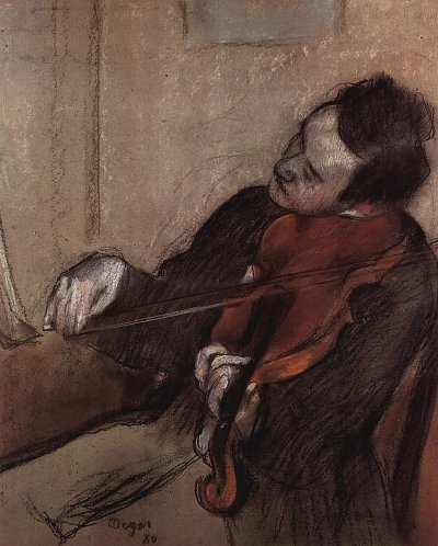 Der Geiger 1 von Edgar Degas als Kunstdruck auf Leinwand