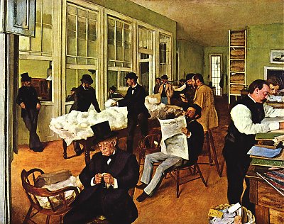 Die Baumwollfaktorei von Edgar Degas als Kunstdruck auf Leinwand