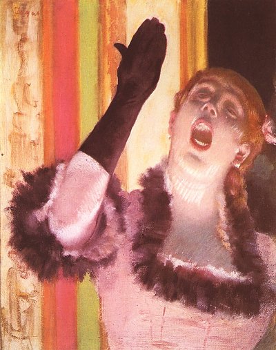 Die Saengerin mit dem Handschuh von Edgar Degas als Kunstdruck auf Leinwand