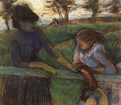 Die Unterhaltung von Edgar Degas als Kunstdruck auf Leinwand