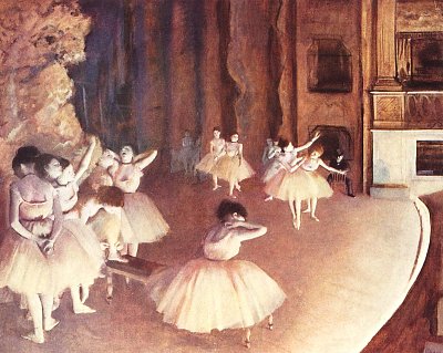 Generalprobe des Balletts auf der Buehne von Edgar Degas als Kunstdruck auf Leinwand