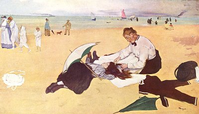 Kleines Maedchen am Meeresstrand von Edgar Degas als Kunstdruck auf Leinwand