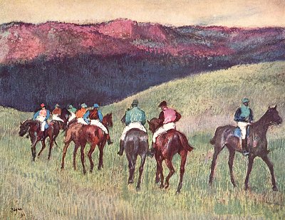 Rennpferde Das Training von Edgar Degas als Kunstdruck auf Leinwand
