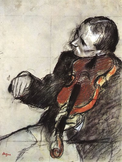 Studie eines Geigers von Edgar Degas als Kunstdruck auf Leinwand