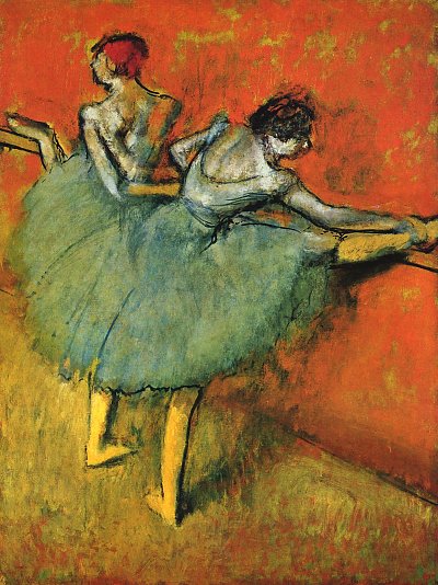 Taenzerinnen an der Stange 1 von Edgar Degas als Kunstdruck auf Leinwand