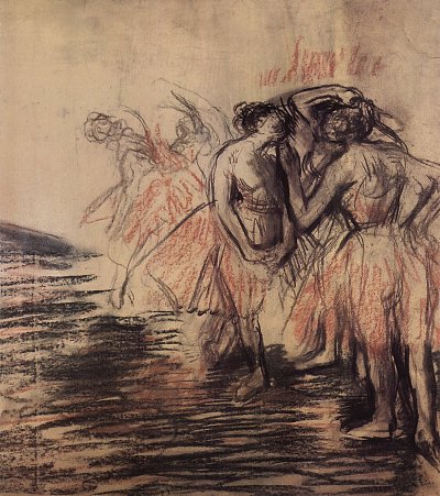 Taenzerinnen auf der Buehne 2 von Edgar Degas als Kunstdruck auf Leinwand