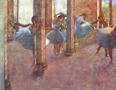 Taenzerinnen im Foyer von Edgar Degas als Kunstdruck auf Leinwand