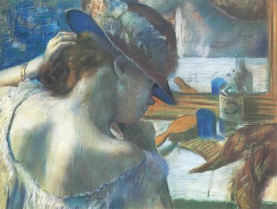 Vor dem Spiegel von Edgar Degas als Kunstdruck auf Leinwand