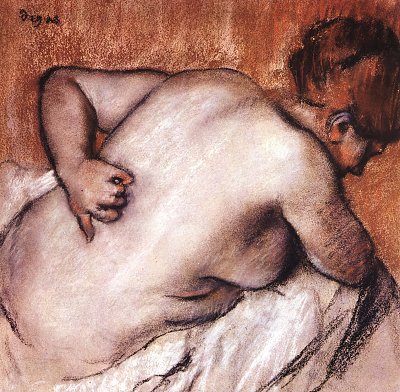 Weiblicher Halbakt von Edgar Degas als Kunstdruck auf Leinwand