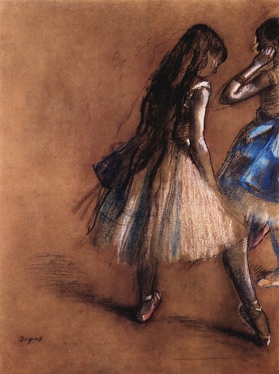 Zwei Taenzerinnen 1 von Edgar Degas als Kunstdruck auf Leinwand