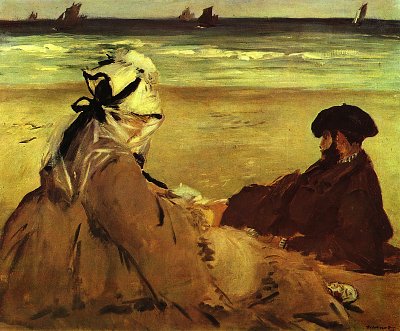 Am Strand von Edouard Manet als Kunstdruck auf Leinwand