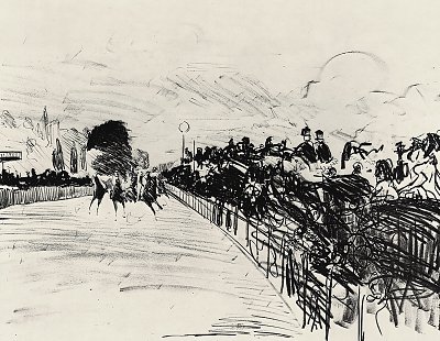 Beim Pferderennen von Edouard Manet als Kunstdruck auf Leinwand