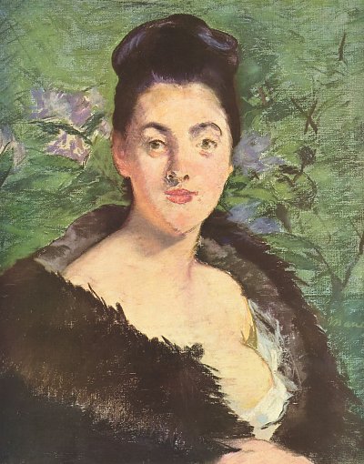 Dame im Pelz von Edouard Manet als Kunstdruck auf Leinwand
