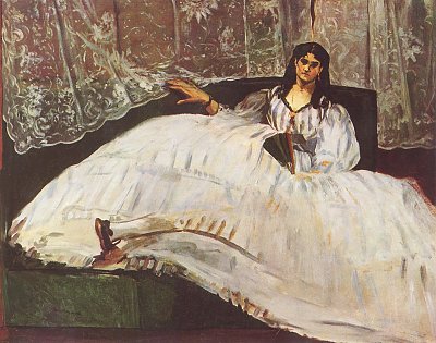 Dame mit Faecher von Edouard Manet als Kunstdruck auf Leinwand