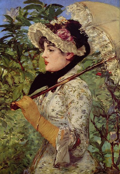 Fruehling Jeanne von Edouard Manet als Kunstdruck auf Leinwand