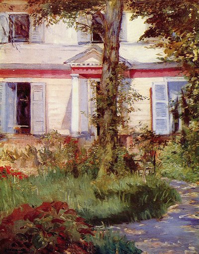 Haus in Rueil von Edouard Manet als Kunstdruck auf Leinwand