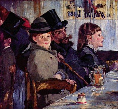 Im Cafe Cabaret von Reichshoffen von Edouard Manet als Kunstdruck auf Leinwand