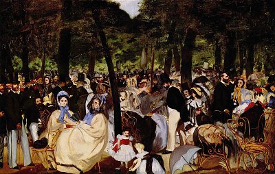 Musik im Tuileriengarten von Edouard Manet als Kunstdruck auf Leinwand
