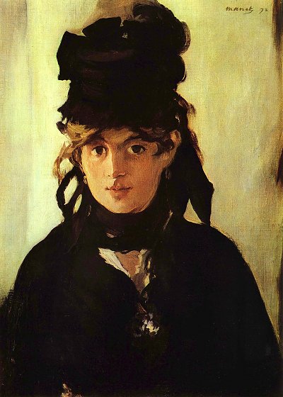 Portraet der Berthe Morisot mit Veilchenstrauss von Edouard Manet als Kunstdruck auf Leinwand
