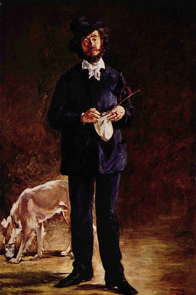 Portraet des Gilbert Marcellin Desboutin von Edouard Manet als Kunstdruck auf Leinwand