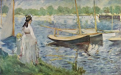 Seine Ufer bei Argenteuil von Edouard Manet als Kunstdruck auf Leinwand