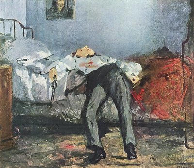 Selbstmoerder von Edouard Manet als Kunstdruck auf Leinwand