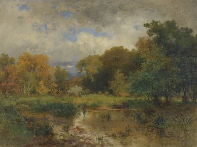 Fluss Landschaft bei Lundenburg von Eduard Peithner von Lichtenfels als Kunstdruck auf Leinwand