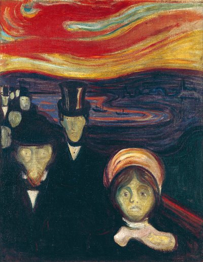 Anxiety von Edvard Munch als Kunstdruck auf Leinwand