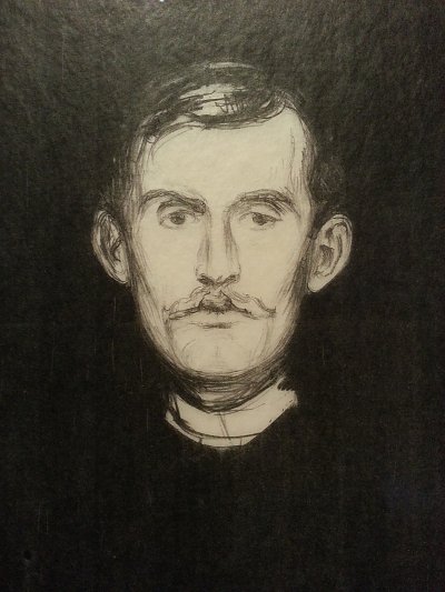 Autoritratto von Edvard Munch als Kunstdruck auf Leinwand