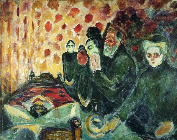 Kunstdruck By the deathbed fever i von Edvard Munch als Leinwandbild