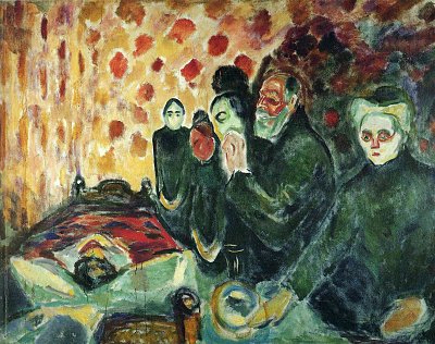 By the deathbed fever i von Edvard Munch als Kunstdruck auf Leinwand