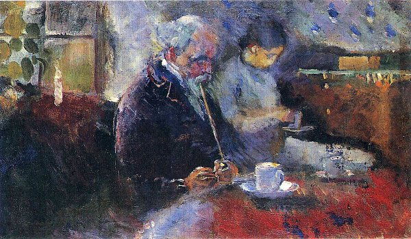 Kunstdruck Couple at the cafe von Edvard Munch als Leinwandbild