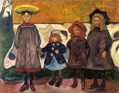 Four Girls in Asgardstrand von Edvard Munch als Kunstdruck auf Leinwand